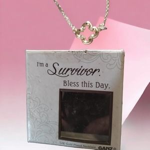 14KGP 925 Ganz I'm a survivor gold necklace NIB.